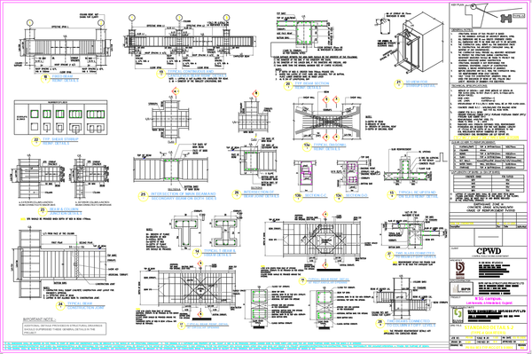 RCC Beam Reinforcement Detailing Drawing With Structural Notes