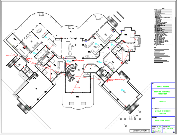 Luxury Villa Floor Plan DWG With Lounge Dining Office Layout Design