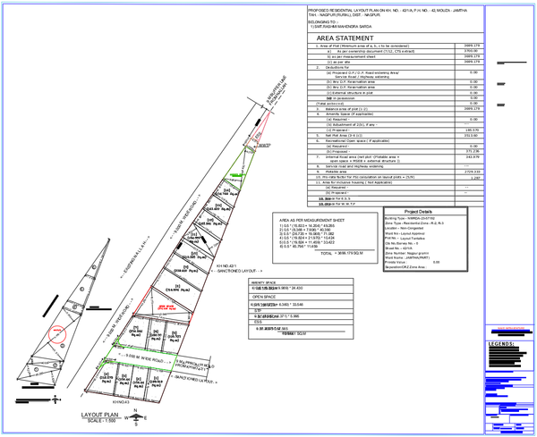 Jamtha Nagpur Residential Layout Plan 3699 Sqm Road Network Design