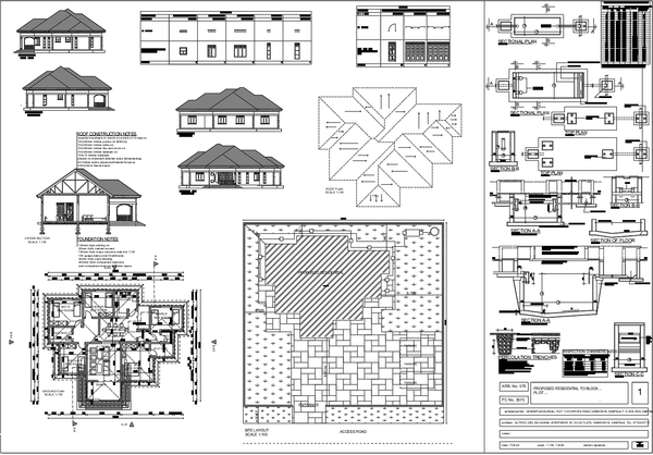 Residential House Plan With Bedrooms Lounge Kitchen and Septic Tank