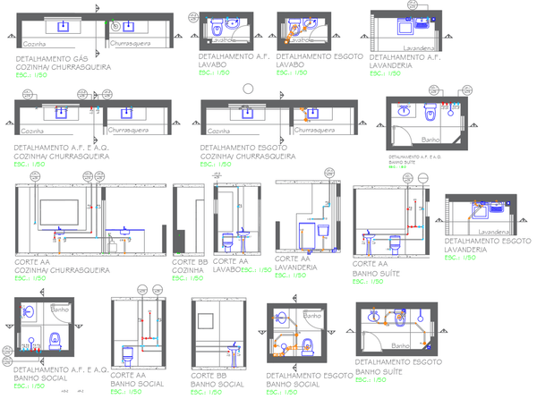 Residential Plumbing and Drainage Detail Drawings AutoCAD DWG
