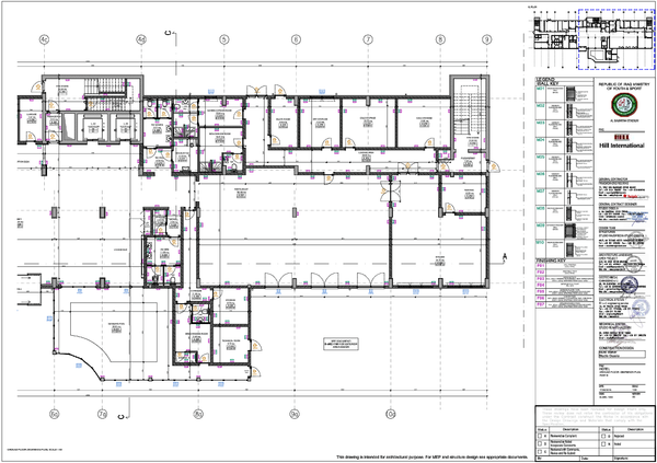 Detailed Hotel Ground Floor Layout with Dimensions in AutoCAD