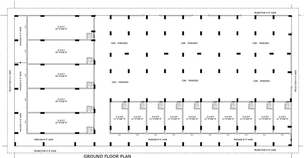 Mixed Use AutoCAD Residential Commercial Plan with Detailed Layout