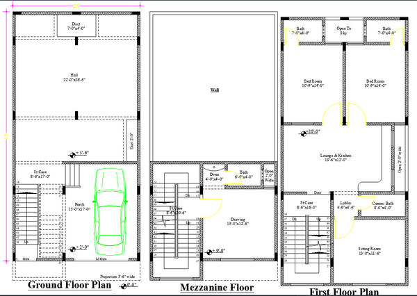 Residential DWG Plan with Multi Proposal Layouts and Floor Details