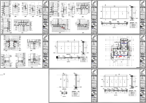 3 Track Sliding Door Section Layout for Beach Villa Design Files