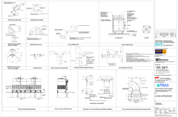 ACMV Standard Detail Drawing For Duct Pipe And Equipment Layout