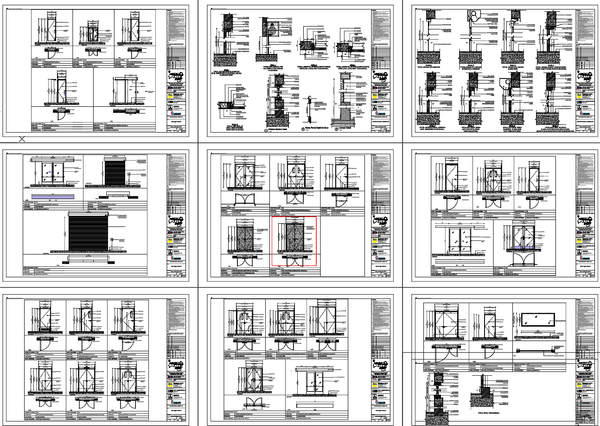 Aluminium Door And Window Detail Drawings With Frame Sizes AutoCAD