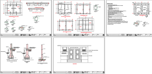 RCC Public Utility Building Beam Slab Band Details AutoCAD DWG