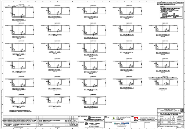 Box Girder Bridge Section Drawing With Node Details And Dimensions