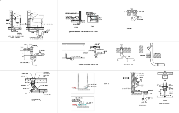 Commercial Drainage System Details DWG with 300 mm Pipe Layout