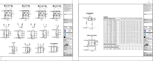 Detailed Door Window Ventilation Schedule Drawing With Sizes