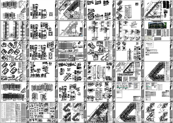G Plus Residential Apartment Detailed Plans, Sections, Elevations DWG