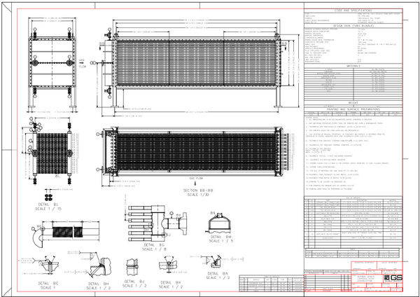 Heat Exchanger Tube Bundle DWG with 12390 mm Assembly Layout