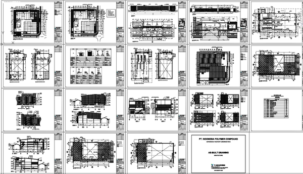 Industrial Factory As Built Architectural Plans, Sections, and Details