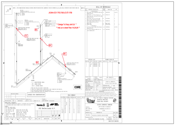 Industrial Jacketed Piping Isometric Layout with Core and Weld Details