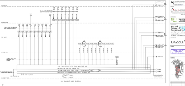 Low Current Riser Diagram DWG for Multi-Storey Building MEP Layout