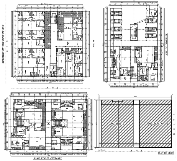 Multi-Unit Residential AutoCAD DWG with 2800 Site and Floor Layouts
