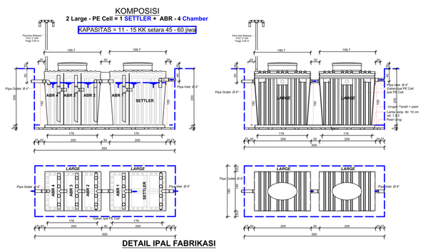 PE Cell Settler ABR System Fabrication Drawing IPAL DWG File