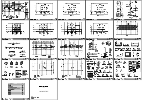 Proposed Three Star Hotel Structural Plans Sections AutoCAD DWG