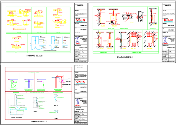 Standard Electrical Installation Details with Lighting Switch DWG