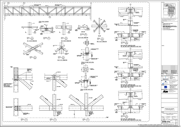 Steel Truss Connection Detail Drawing With Bolted And Welded Joints