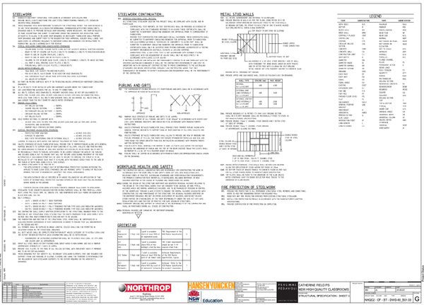 Structural Steelwork Specification With Purlins And Metal Stud Walls