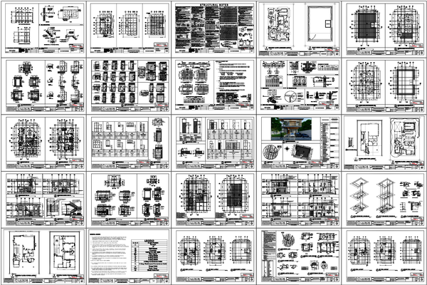 Two Storey DWG Home Plan Featuring 21.49sqm Room and 17.77sqm Kitchen