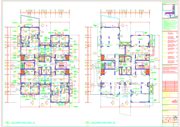 Apartment Floor Plan CAD Drawing with Electrical Layout for Tower A4