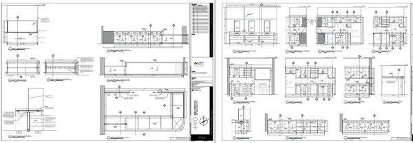 office reception counter and vanity unit CAD drawing with 900mm height
