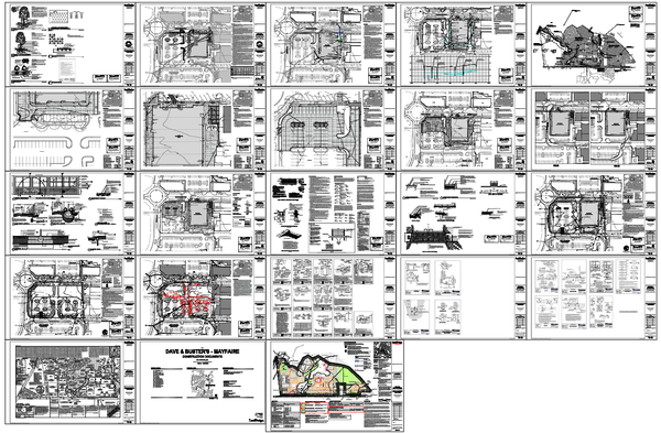 AutoCAD Site Plan and Landscape Design with Detailed Measurements