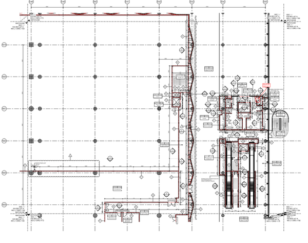 AutoCAD Wall Setting Out Plan Level 1 Arrival Mezzanine Airport