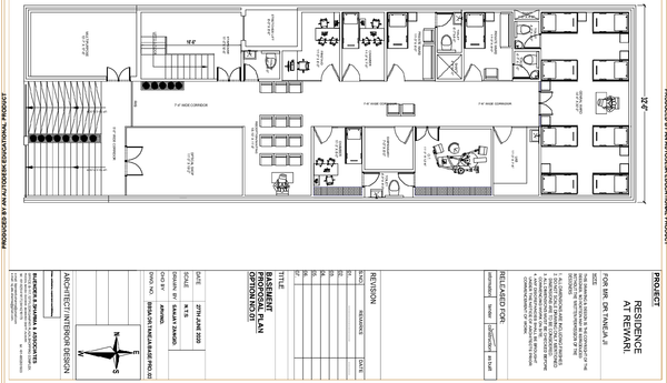 Basement Hospital Floor Plan 32ft AutoCAD DWG Layout Drawing