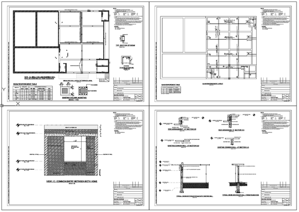 Beam Reinforcement and Column Jacketing with Slab Layout and Dimension