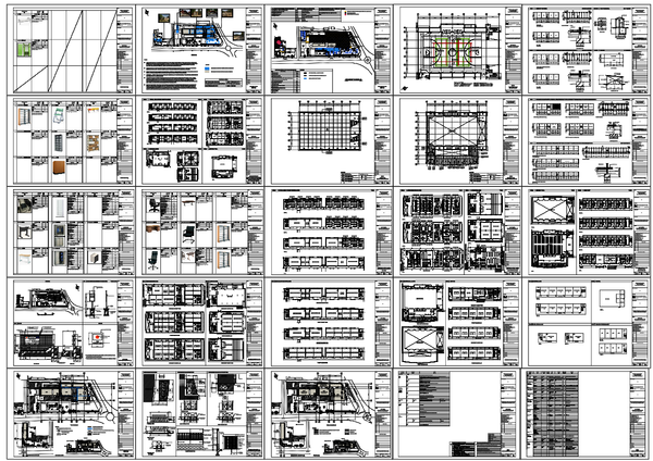 Complete College Building Architectural Drawing Set with Detailed