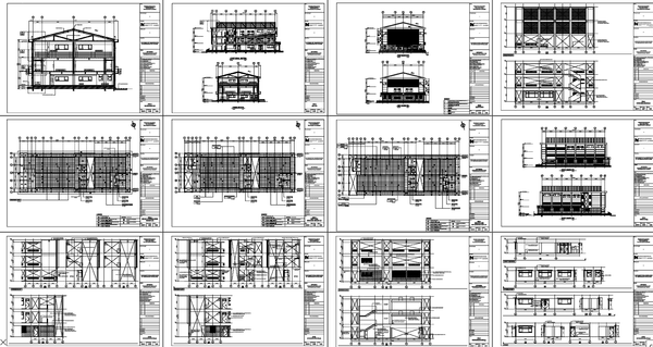 Multi Storey Institutional Building Elevation and Section Drawing Set