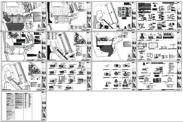 Complete Site Plan with Elevations and Detail Drawings AutoCAD DWG