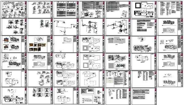 Comprehensive Building Design Plans with Floor Layouts with Details