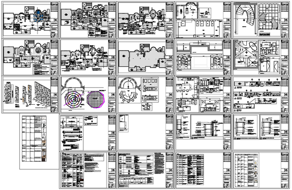 Detailed Design Plans for Commercial Building with Floor Layouts