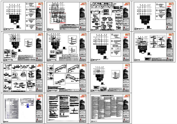 Detailed Structural Design and Sections autoCAD Plan with Measurement
