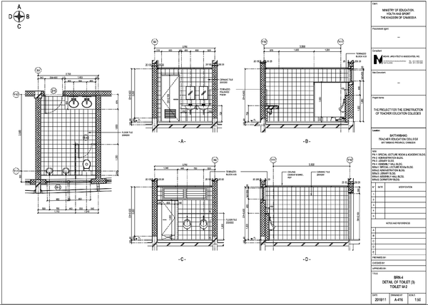 Detailed Toilet Design with AutoCAD CAD DWG for Educational Facilities