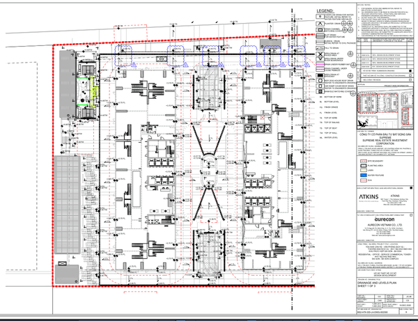 Drainage Plan CAD Drawing 1:200 Residential Tower Site Layout