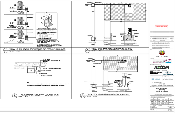 Electrical CAD Drawing with Lighting Control and Cable Details