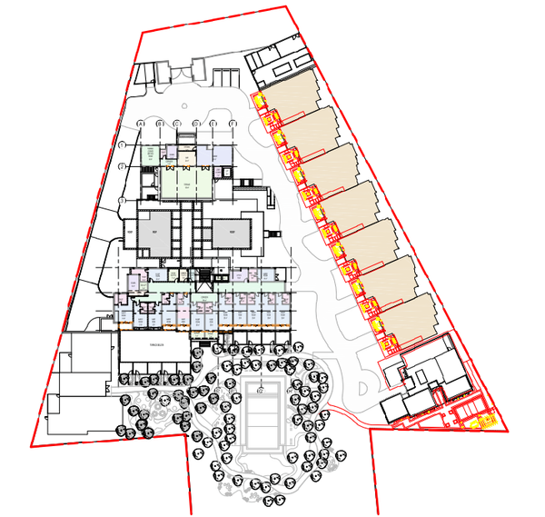 First Floor Layout with Detailed Room Placement and Outdoor Features