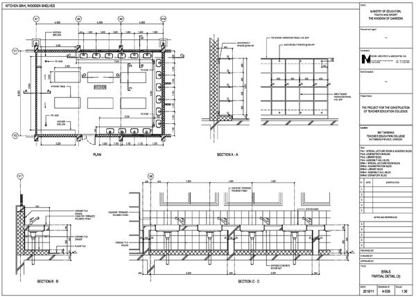 Kitchen Sink Layout DWG with 4000mm Plan Sections and Details