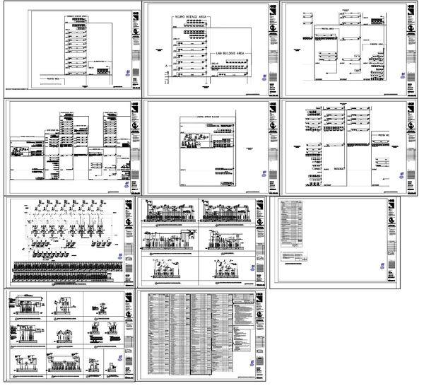 Lab Building Neuro Science Section Plan Detailed Area DWG Files