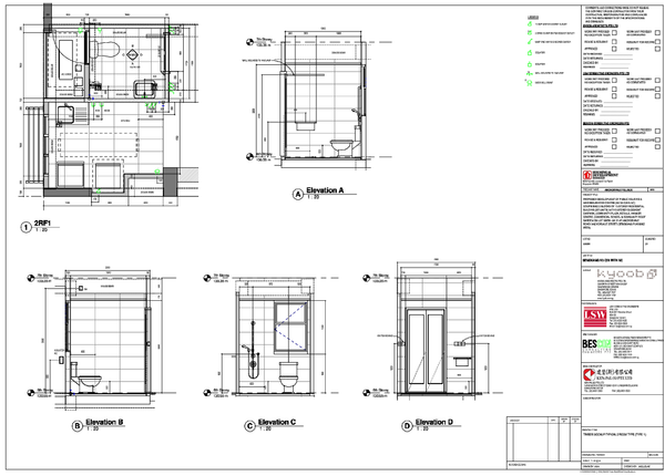 Luxury House Bathroom Detailed CAD Drawing With Elevations plan