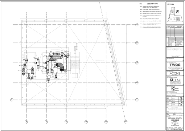 Mechanical HVAC Duct Layout Drawing with Detailed Dimensions