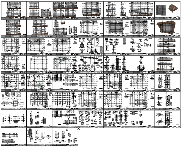 Multi Storey Building Structural Reinforcement Layout AutoCAD Drawing