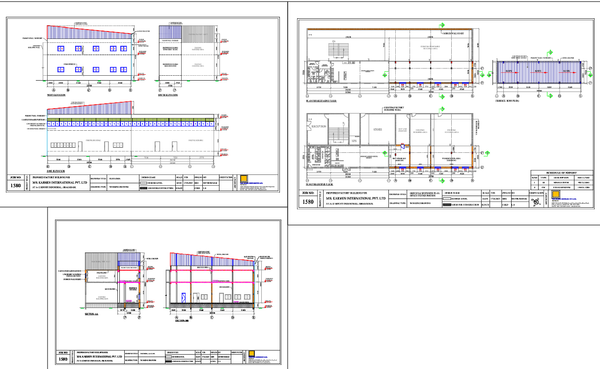 Proposed Factory Building Drawings with 20.70m Span and Mezzanine
