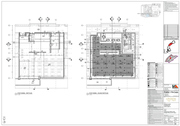 Staff Dining CAD Drawings with Ceilings RCP and Wall Details